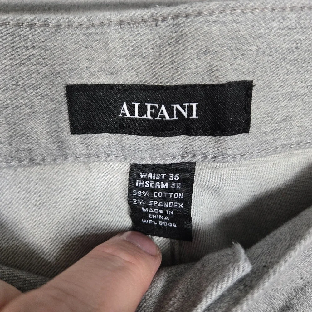 Alfani pants Mens 36x32 Dusty Gray 5 pocket Straight‎ Fit stretch NEW